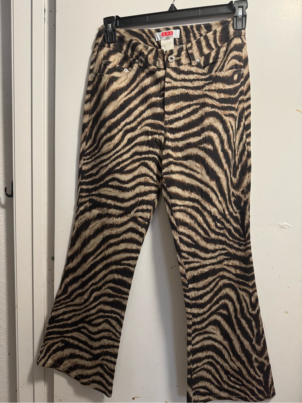 Vintage Y2K A.B.S. Allen Schwartz Zebra Print Wide-Leg Pants - RARE find! Size 8
